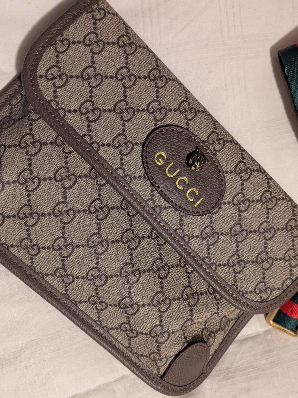 GG Supreme Monogram Belt Bag with Signature Web Strap - Picture 9 of 13